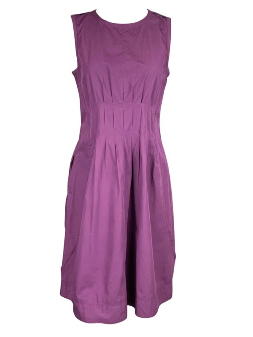MaxMara Sleeveless Cotton Poplin Midi Dress in Violet
